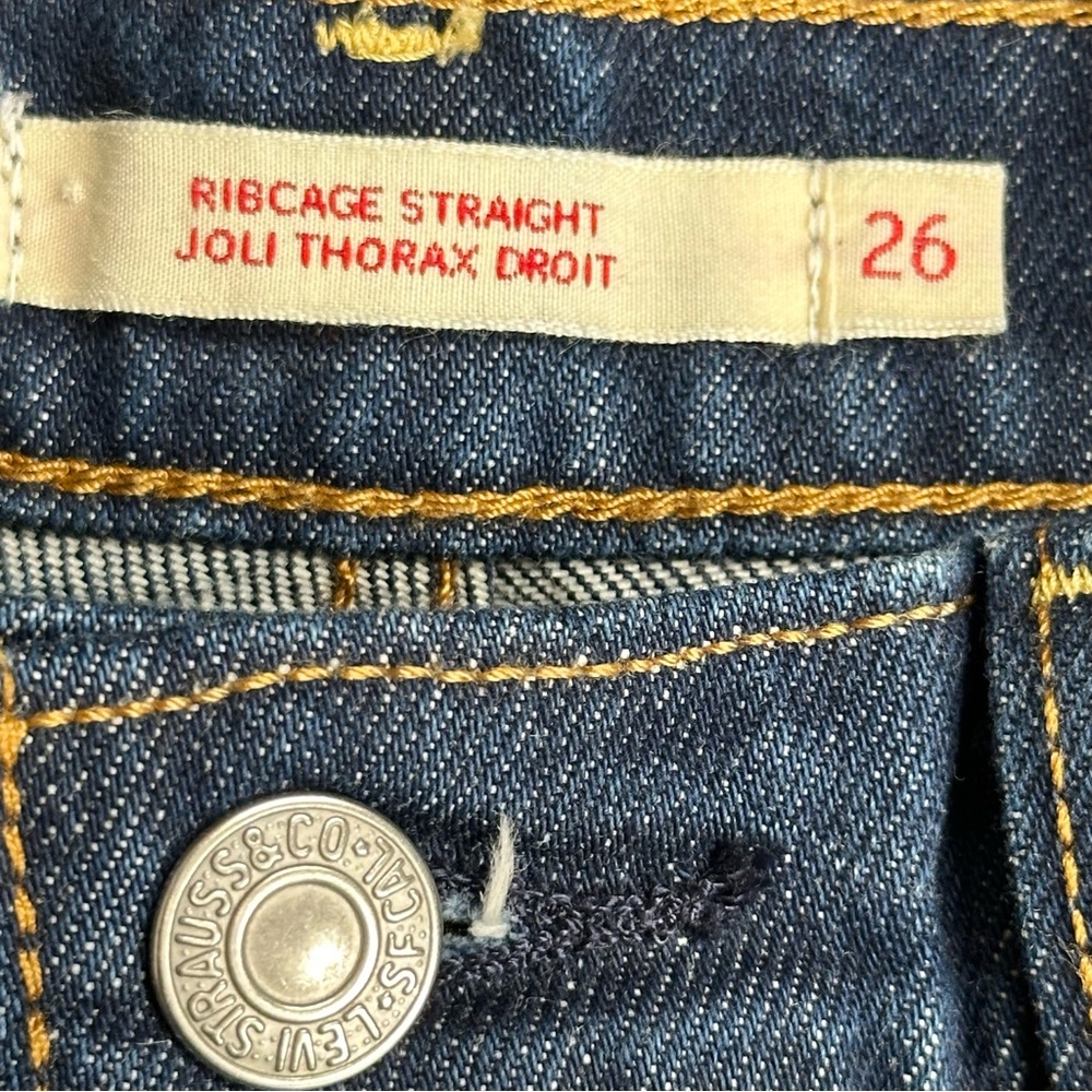 🔴 SOLD- Levi’s Ribcage High Rise Button Fly Cut Off Denim Shorts Distressed - Picture 7 of 11